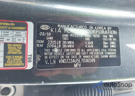 2020 Kia Soul Lx из США, поврежденный, VIN KNDJ23AU5L7036599